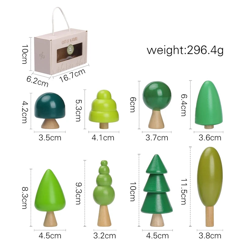 Wooden Forest Tree Building Blocks – Montessori Mushroom Toy for Kids