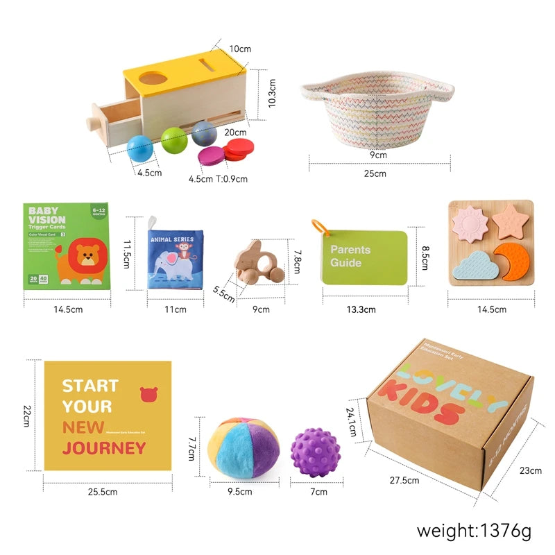 Wooden Macaron Montessori Toy - Color & Shape Cognition Drum for Kids