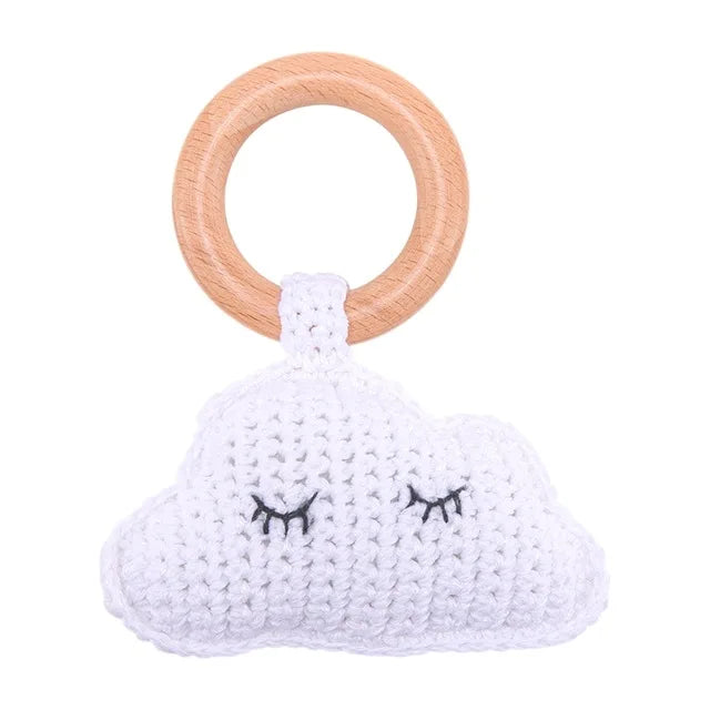 Baby Rattle Crochet Amigurumi Bunny Rattle Bell Newborn Knitting Gym Toy Educational Teether Baby Mobile Rattle Toy 0-12 Months