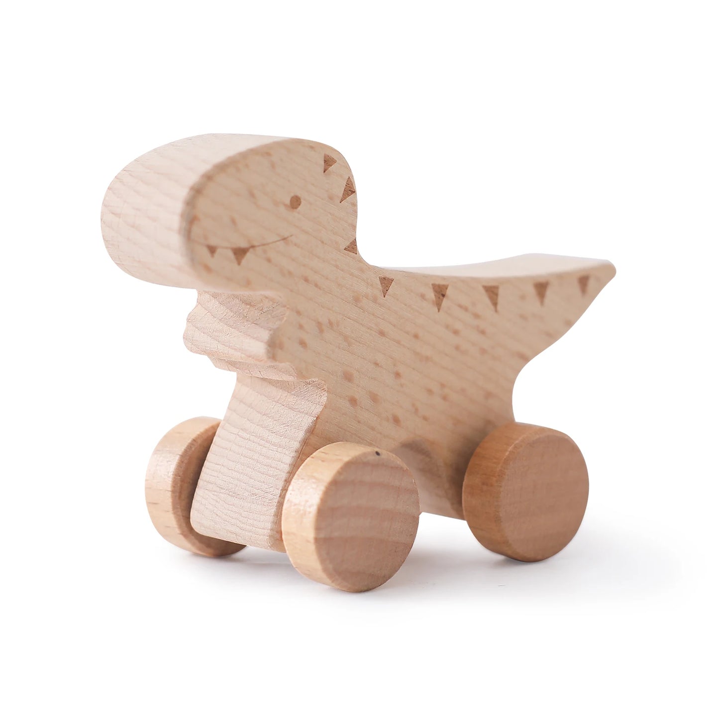 Montessori Wooden Dinosaur Car Toys – Educational Wooden Blocks for Children