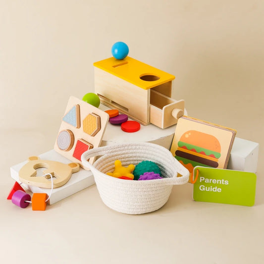 Wooden Macaron Montessori Toy - Color & Shape Cognition Drum for Kids