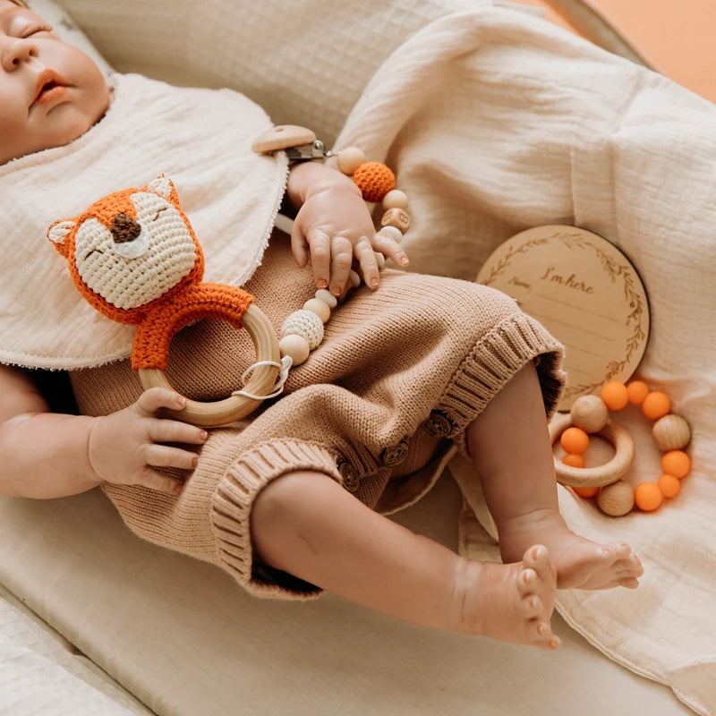 Baby Towel Bath Set Gift Box with Cotton Blankets, Newborn Milestone Cards, Wooden Ring Rabbit Rattle, and Infant Brush - Perfect Baby Birth Gift