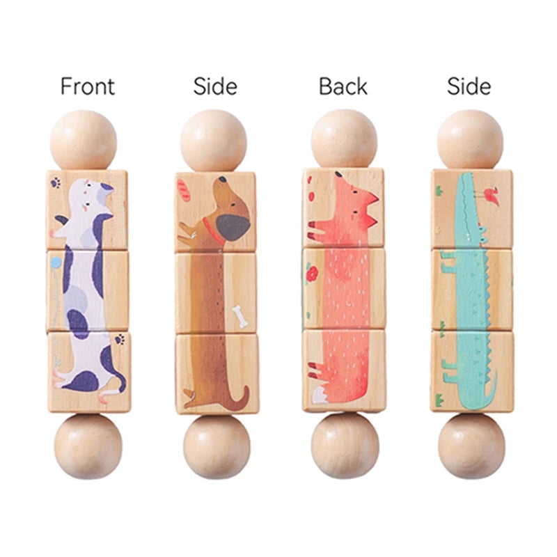 Wooden Montessori Hand Bell Rattle – Musical Baby Mobile Educational Toy for Newborns